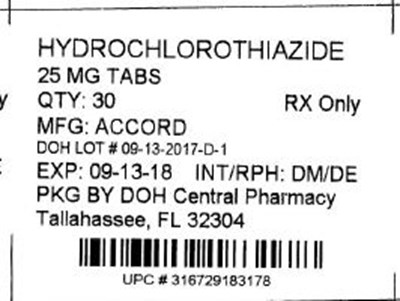 hydrochlorothiazide 25mg.jpg Label Image for 25mg - hydrochlorothiazide 25mg